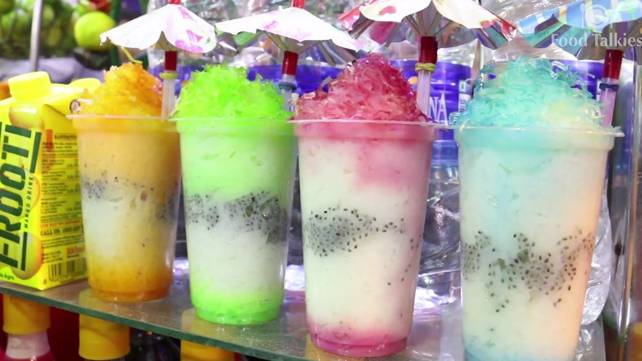 Indian Street Food - Juhu Beach Falooda shots And Gola - YouTube