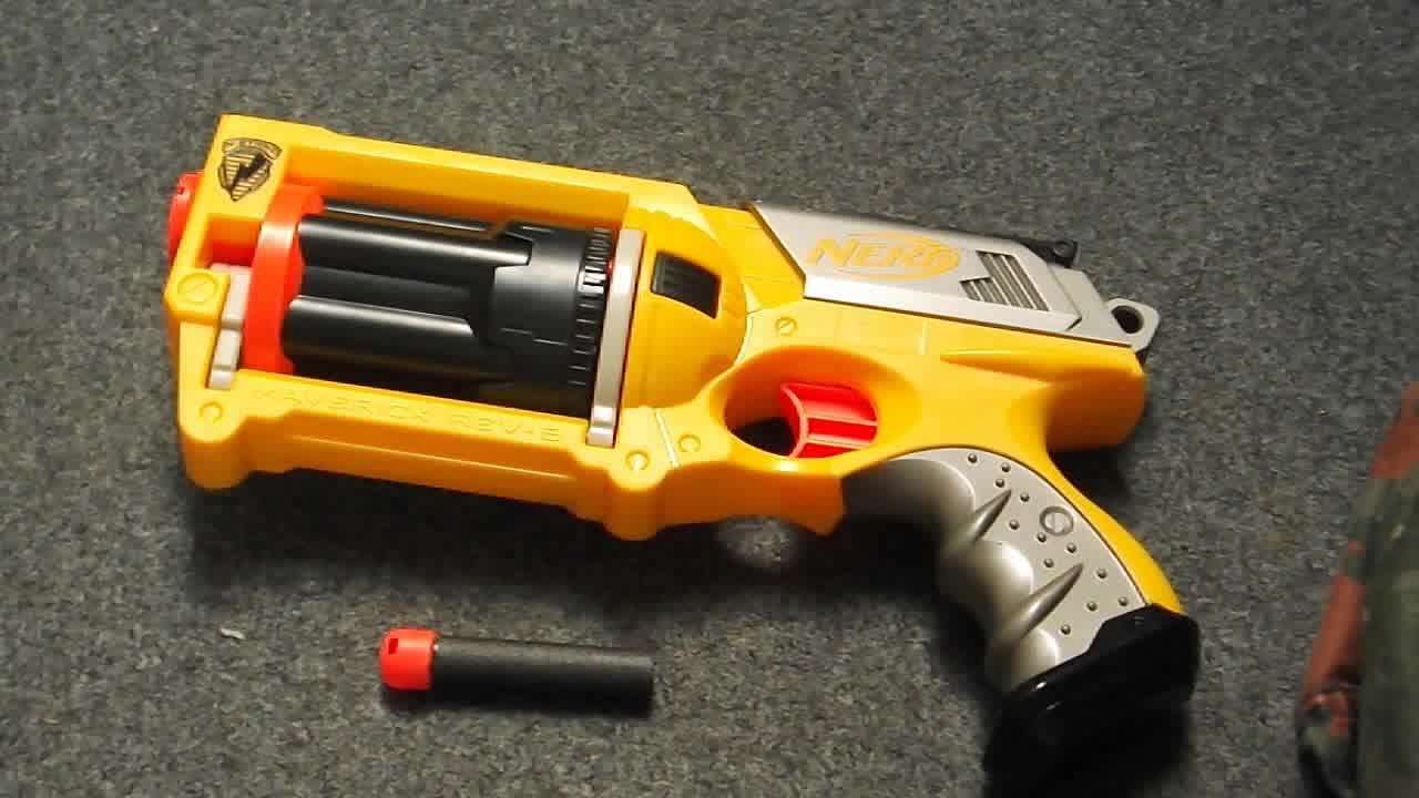 Nerf N-Strike Maverick Rev-6 Yellow Series Nerf Gun Toy Gun Six Shot Revolver 