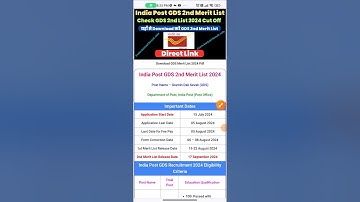खुशखबरी GDS 2nd Merit List 2024 Out | India Post GDS 2nd Merit List 2024 Kaise Dekhe ?GDS 2nd List