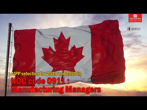 AIPP selection for 2019 and 2020 in NOC codes 0911: Cable Manufacturing Managers