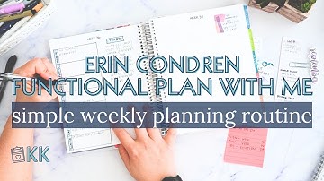 Erin Condren Functional Plan with Me Simple Minimal Weekly Overview No Stickers Pen Only Bujo Style