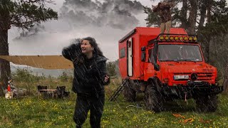 WE BARELY SAVED THE CARAVAN IN HEAVY HAIL IN OUR CAMP