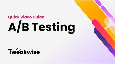 Tweakwise A/B Testing - Quick Video Guide