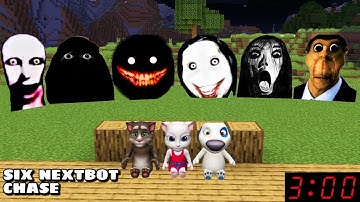 SIX NEXTBOTS AND JEFF THE KILLER CHASED ME in Minecraft - Gameplay - Coffin Meme