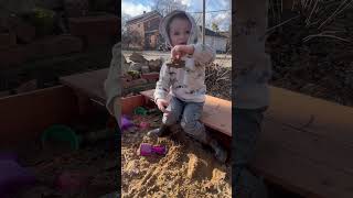 Lee Plays In Sand While Alyssa Rides Her Bike