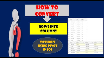 SQL Interview Questions|| How to convert row into columns in SQL without using Pivot || SQL