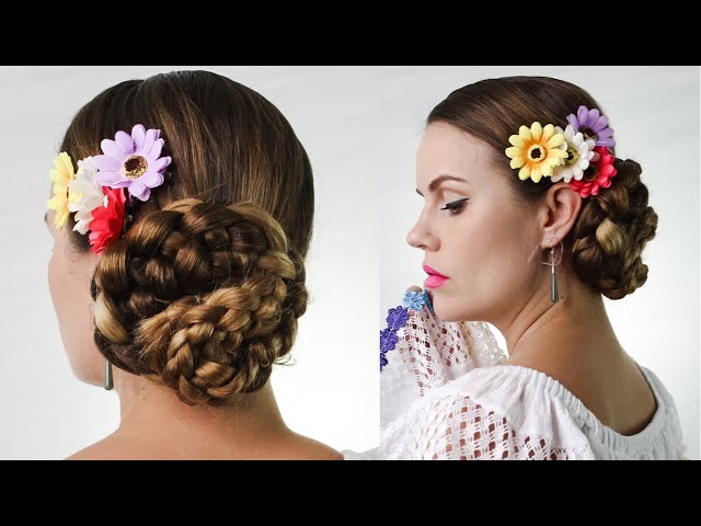 Holiday Braided Updo Hairstyle for Medium Long Hair Tutorial - YouTube