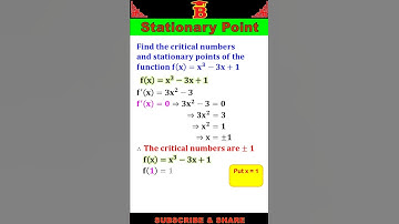 Critical Number & Stationary Point