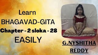 Learn easily bhagavadgita w/meaning # Chapter 2 # Sloka - 28