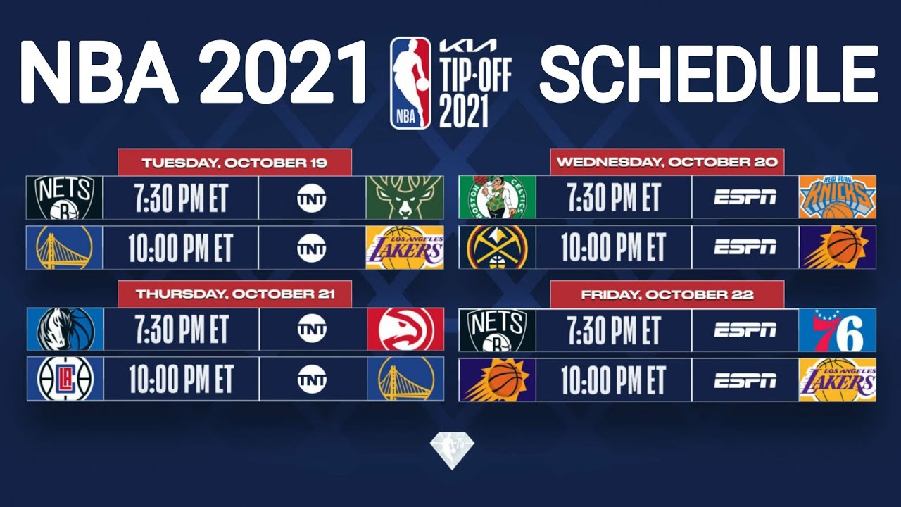 Nba 2022 Finals Schedule Nba 2021-22 Schedule Released ; Nba Schedule Season 2021-2022 ; Schedule Nba  Lakers , First Week - Youtube