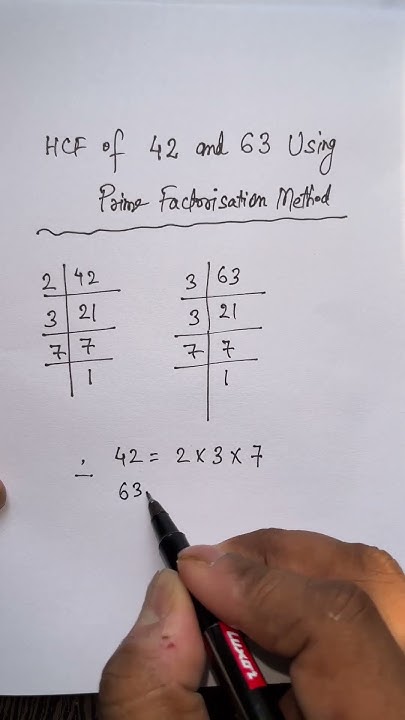 hcf-of-42-and-63-using-prime-factorization-method-maths-youtube