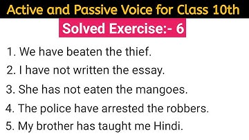Exercise 6 Active and Passive Voice solved by Mahendra sir from English excellent grammar guide 10th