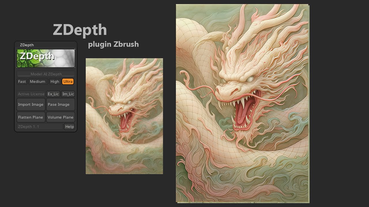 ZDepth Plugin 1.1.1 for ZBrush – Update: Layers & Line Net