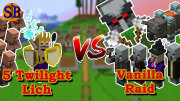 Can 5 LICH (Twilight Forest) Defend against a REAL Vanilla Raid | Minecraft Mob Battle