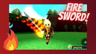 How To Make AWESOME Fire Sword In BABFT!!! + SPEED BUILD