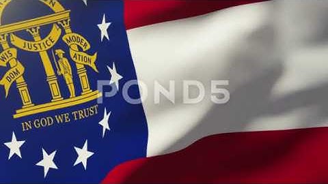 Georgia Flag Waving In The Wind. Looping Sun Rises Style. Animation Loop