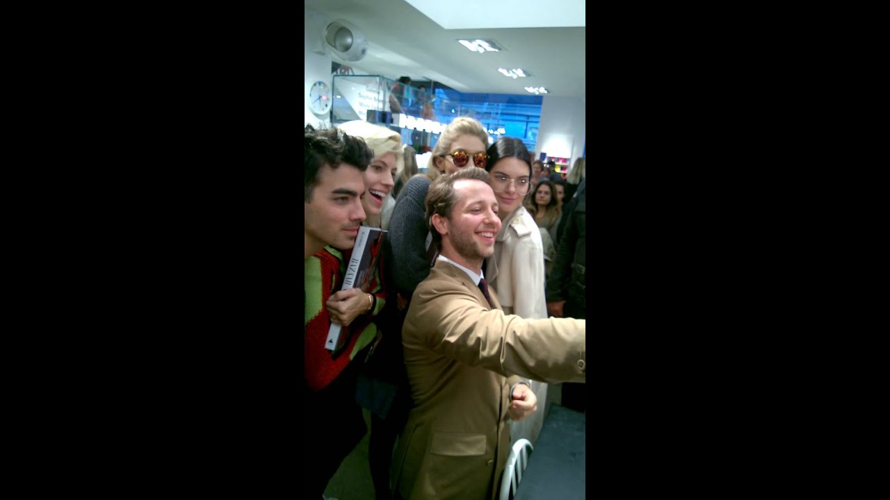 Selfie with Devon Windsor Kendall Jenner Gigi Hadid Joe Jonas at Colette in Paris