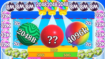 Satisfying mobile game / Bounce Merge - bounce and collect ball 2048 gameplay max level part 1