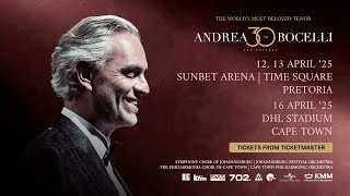 Andrea Bocelli - 30th Anniversary tour SA dates announced!