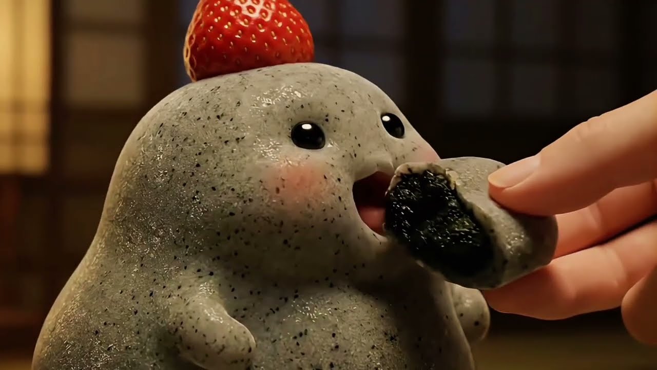 いちご大福様＊*確認用❁ メルちゃん 春コーデ いちご大福ちゃんが大福を食べまくる🍓Strawberry Daifuku Girl Eating