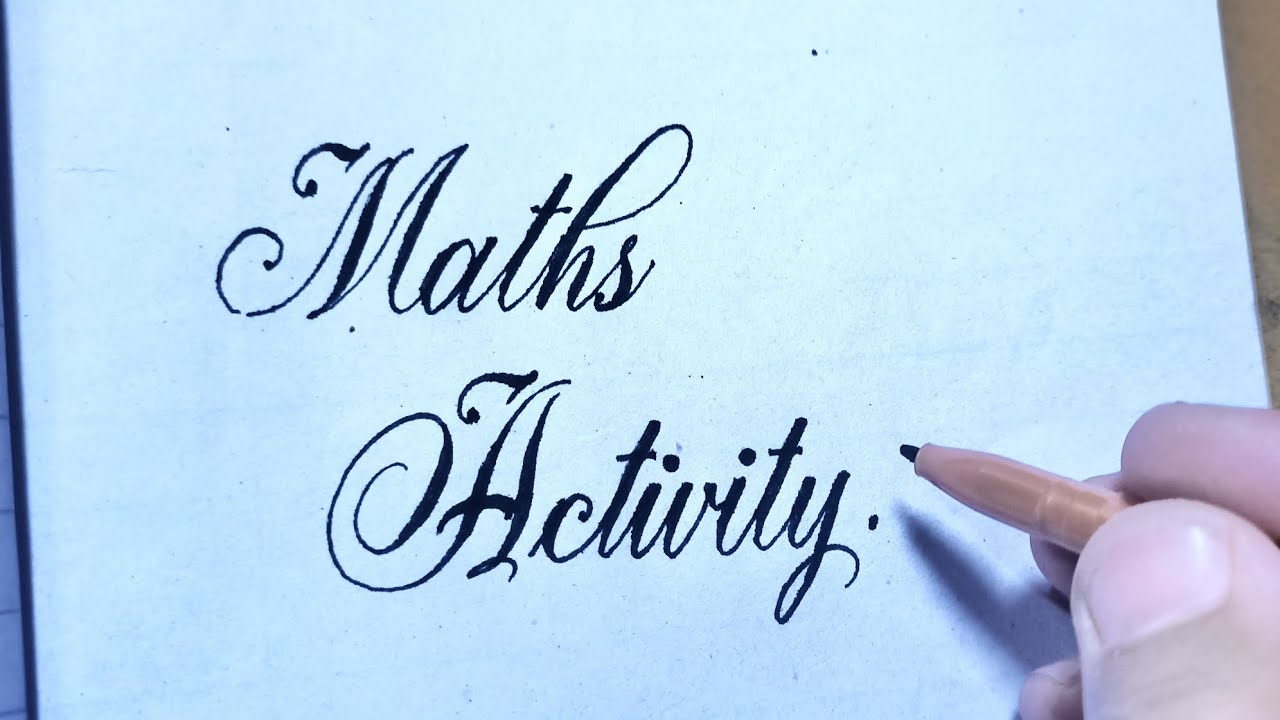 maths holiday homework written in calligraphy