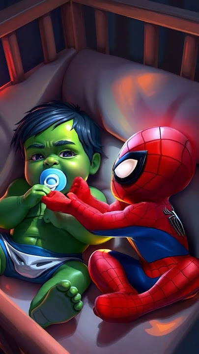 Lil Hulk & Spidey learn sharing is caring #shorts #spiderman #hulk #cuteanimation #funnyanimation