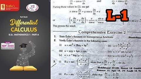 Partial Differentiation Lec 1| Bsc maths 1st semester| exercise 2 solutions and concepts #bscmaths 