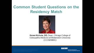 Common Student Questions on the Residency Match