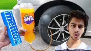 FANTA vs MENTOS in a CAR TIRE