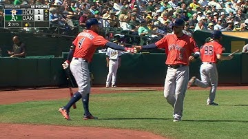 HOU@OAK: Marisnick plates Gonzalez with a groundout