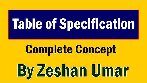 Table of Specification Test Blue Print in Urdu-Hindi by Zeshan Umar