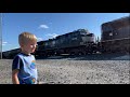 Train tracking 5  labor day double train special with levi checking out the norfolk southerns