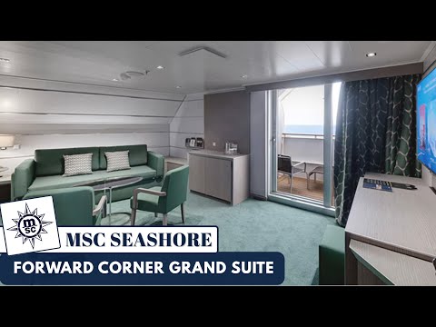 MSC Seashore Forward Corner Aurea Grand Suite walkthrough tour