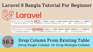Drop Column Using Migration in Laravel | Drop Single Or Multiple Column | Laravel Bangla Tutorial