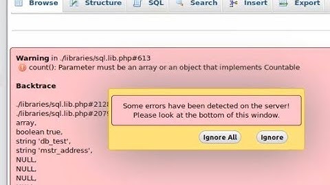 How fix phpmyadmin in ubuntu - Parameter must be an array or an object that implements Countable.