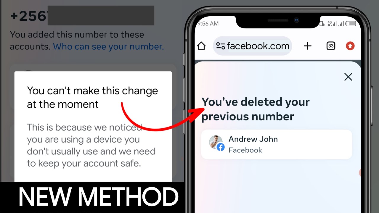 Fix You can't make this change at the moment Facebook Number Remove ...