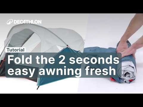 TUTORIAL - How to fold the 2 SECONDS EASY AWNING FRESH ? | Decathlon_QUECHUA
