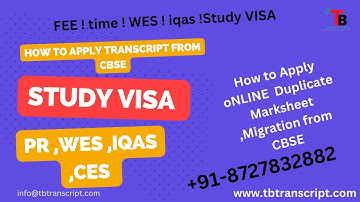 How to Apply CBSE Transcript ! Haryana CBSE !Punjab CBSE transcript  ! 8727832882 !WES ! Study Visa