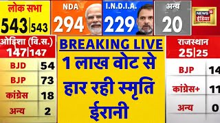 Election Result LIVE : Amethi में BJP को बड़ा झटका | हार गई Smriti Irani ? | Final Counting | N18ER