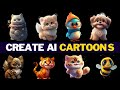 Create cute ai cartoons character in 1 minute  midjourney