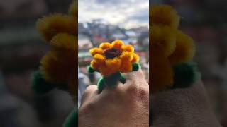tutorial how to make a fuzzy wire sunflower ring#fuzzywire #fuzzywiretutorial#crafter#diy
