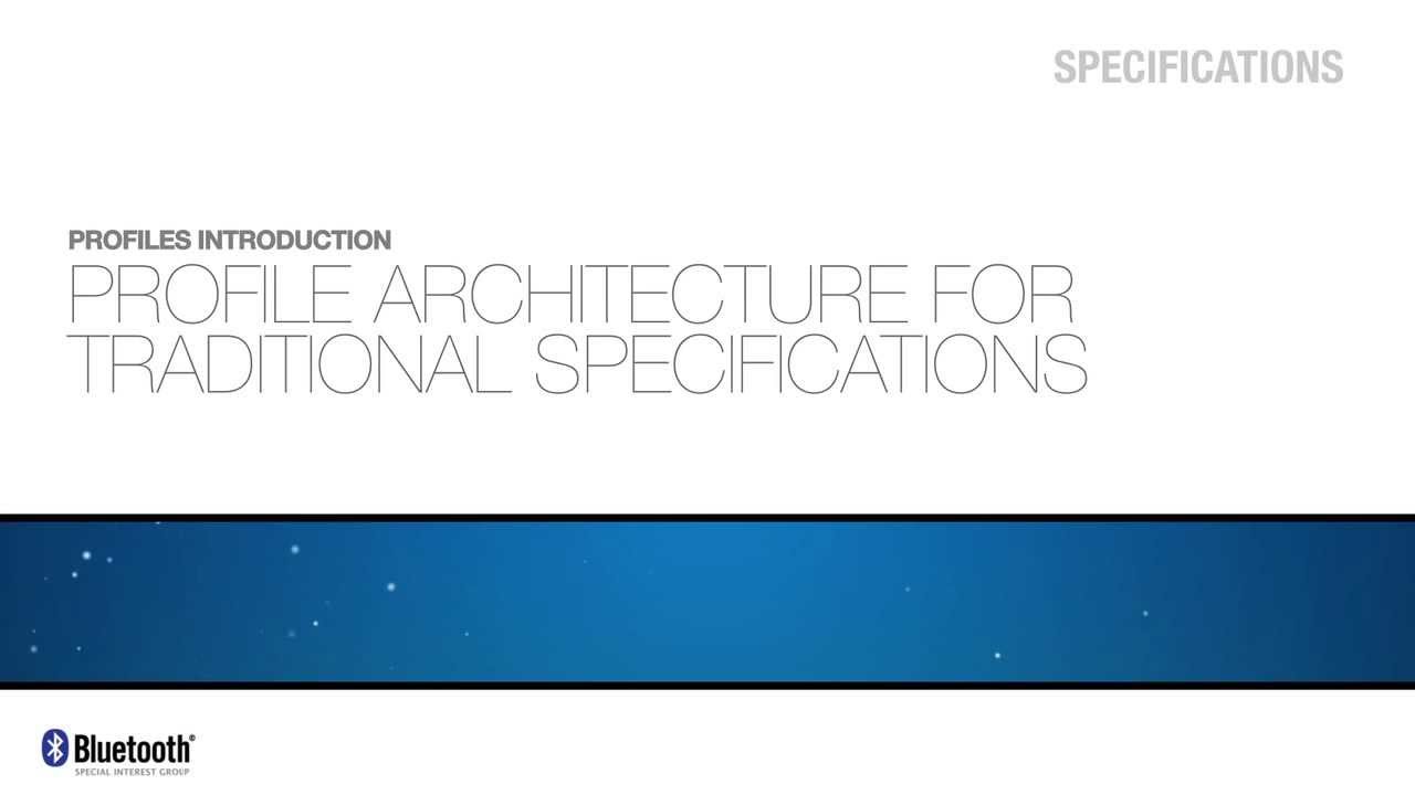Profile Architecture for Traditional Specifications