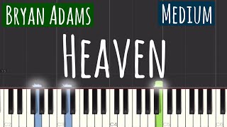 Bryan Adams - Heaven Piano Tutorial | Medium