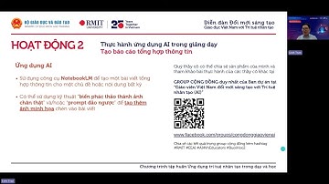 Hướng dẫn thực hành Workshop 2 của Chương trình "Ứng dụng trí tuệ nhân tạo trong dạy và học" 07/2025