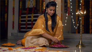 Diwali Decoration - Gorgeous Indian Girl Female Making Flowe... Indian Stock Footage Knot9