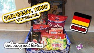 Germany UNIVERSAL YUMS Subscription Box Unboxing & Taste Test | October 2023 Yum-Yum Box