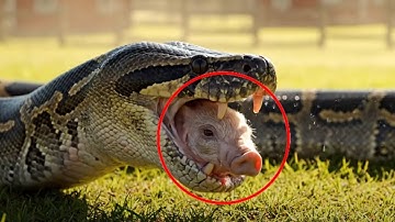 Courageous Rescue Team Fights Giant Python to Save Innocent Pig 🐍😢😢