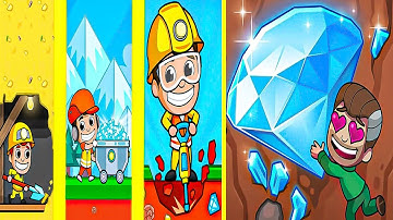 Idle Miner Tycoon All Levels All Mines (New Update) | NOOB vs PRO vs HACKER