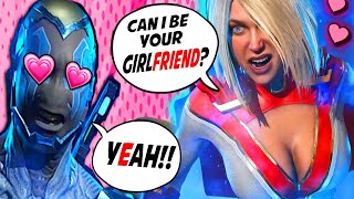 BLUE BEETLE &amp; Every Female THiRSTY Flirting - Injustice 2 Funniest Interaction Intros