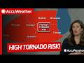 'High-impact severe weather' includes tornado risk near Chicago